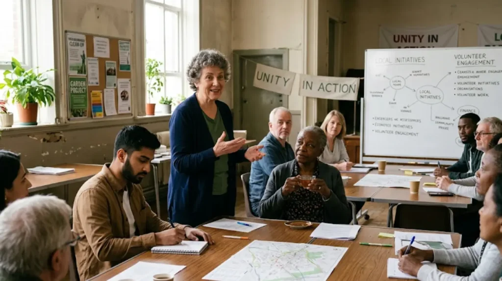 How do community groups build local impact?