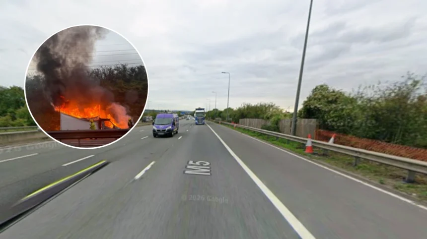 Severe M5 Lorry Fire Halts Traffic Near Clevedon 2026